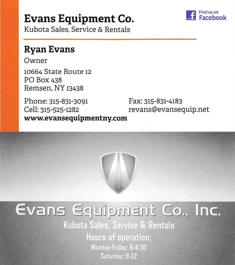 Evans Equipment ad