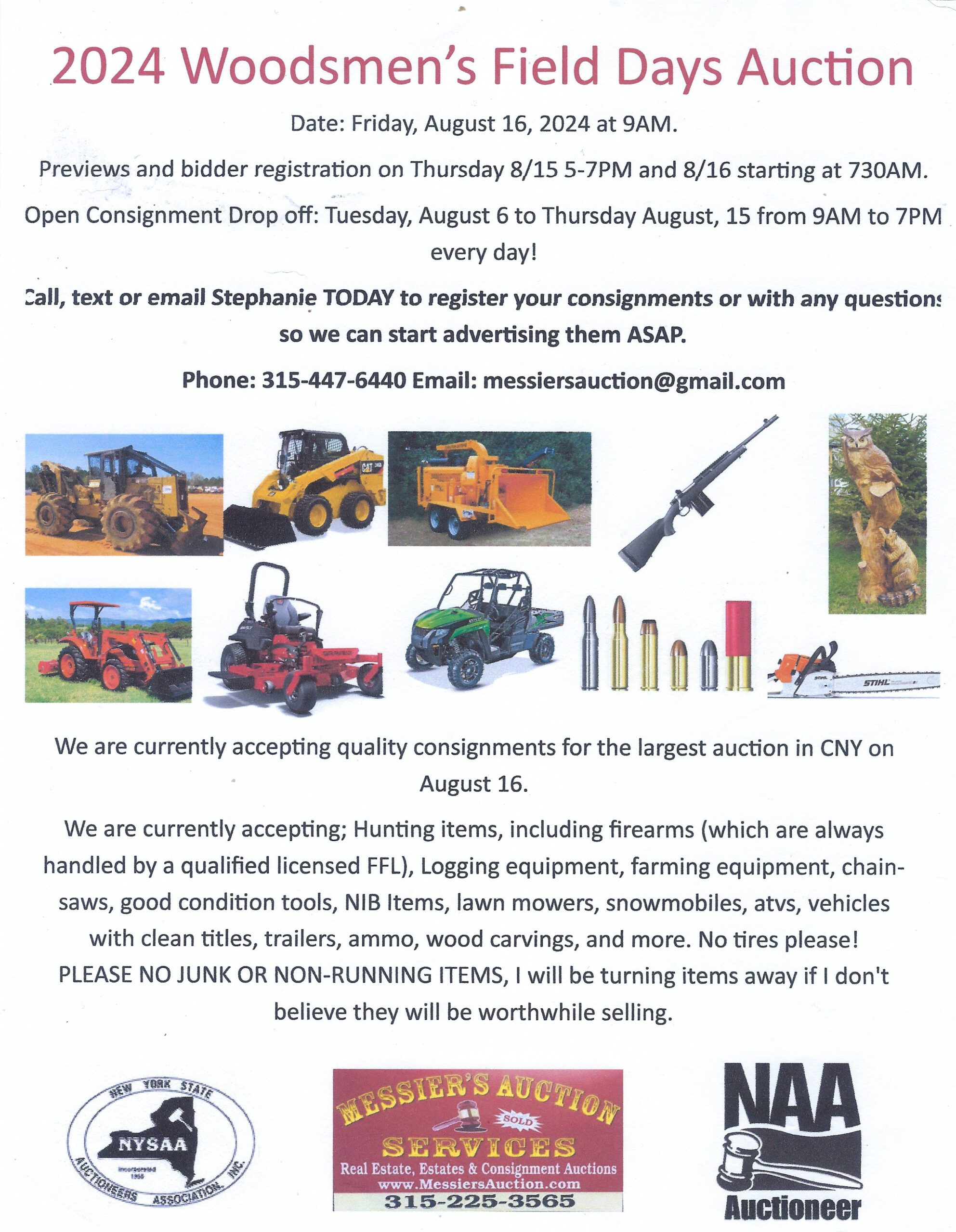 Messier's Auction at the Woodsmens Field Days