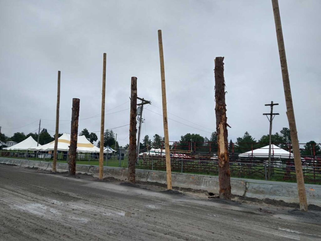 Poles are ready for chopping