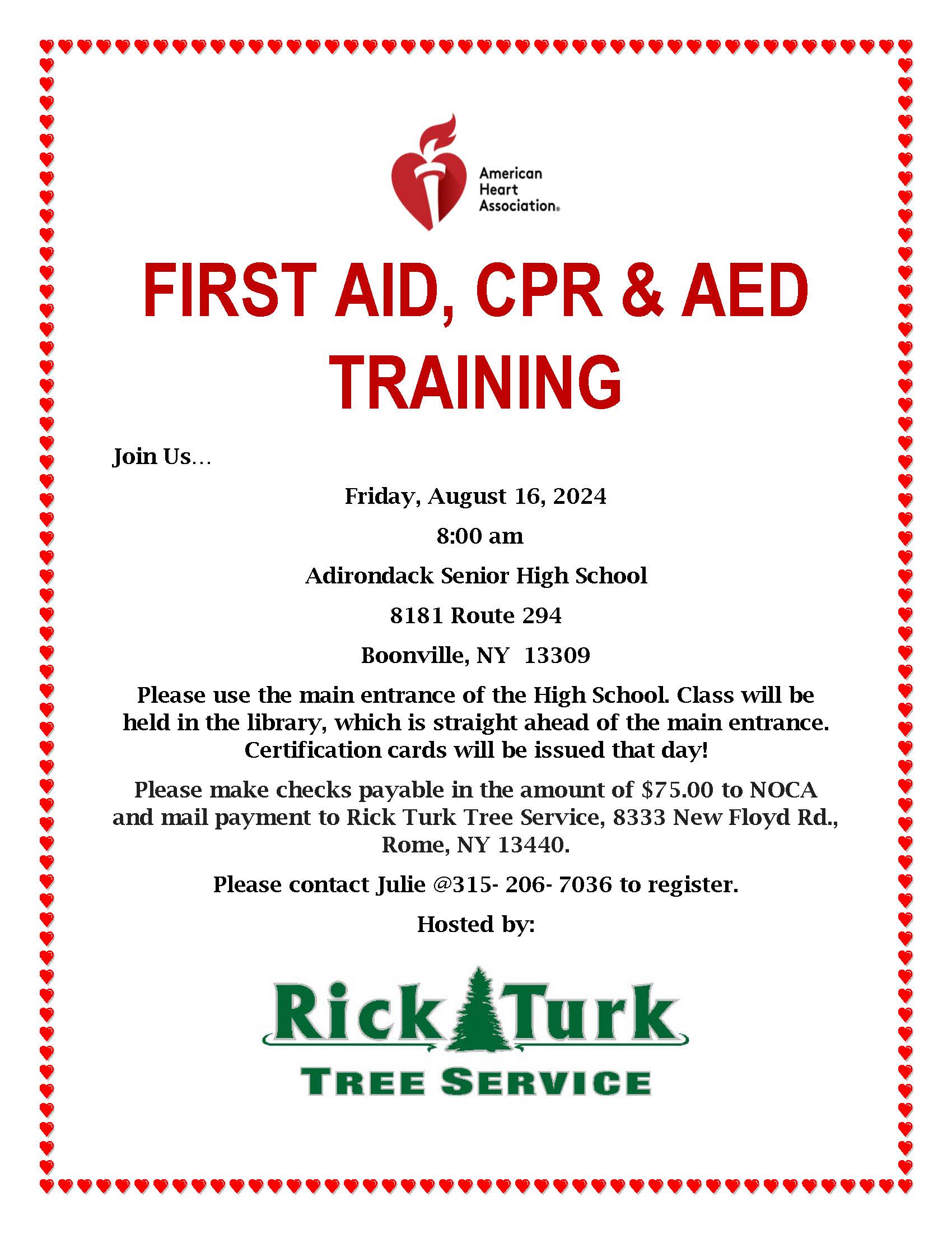 First Aid, CPR and AED Training