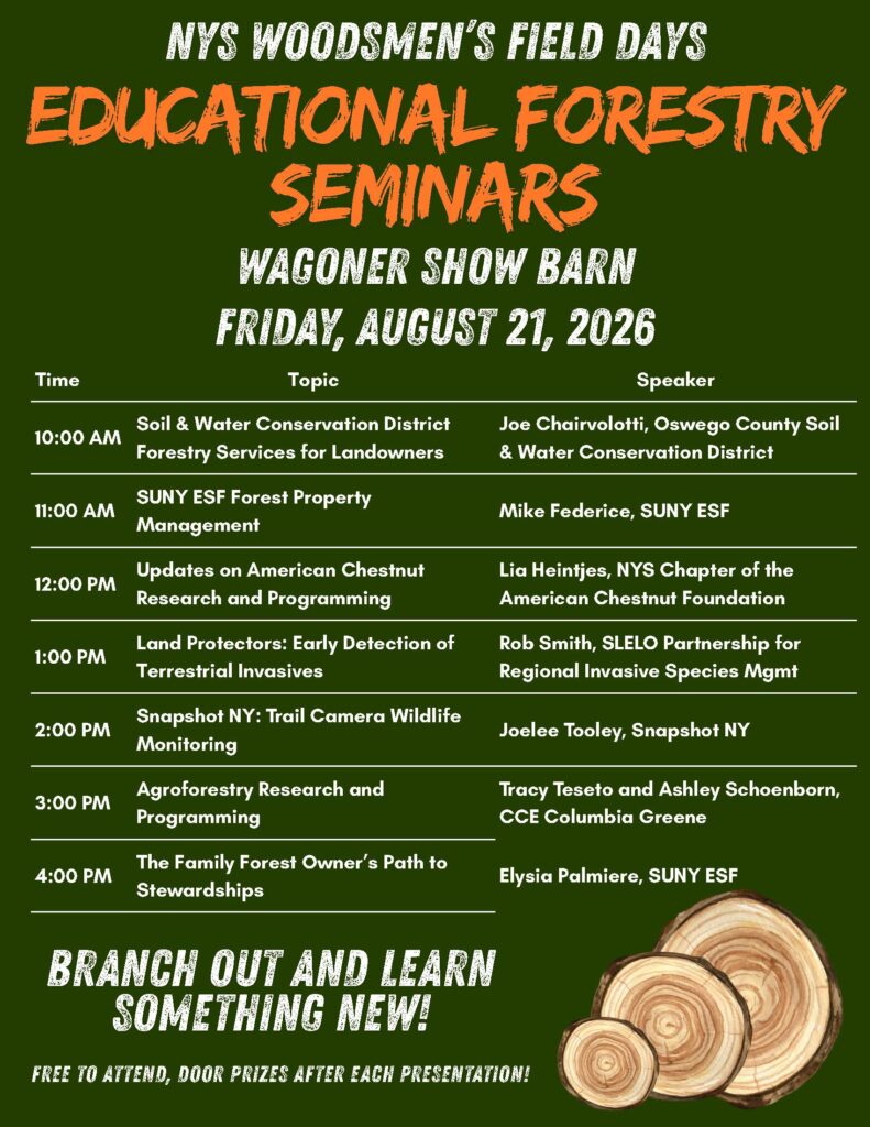 Educational Forestry Seminars, Friday, Aug. 21