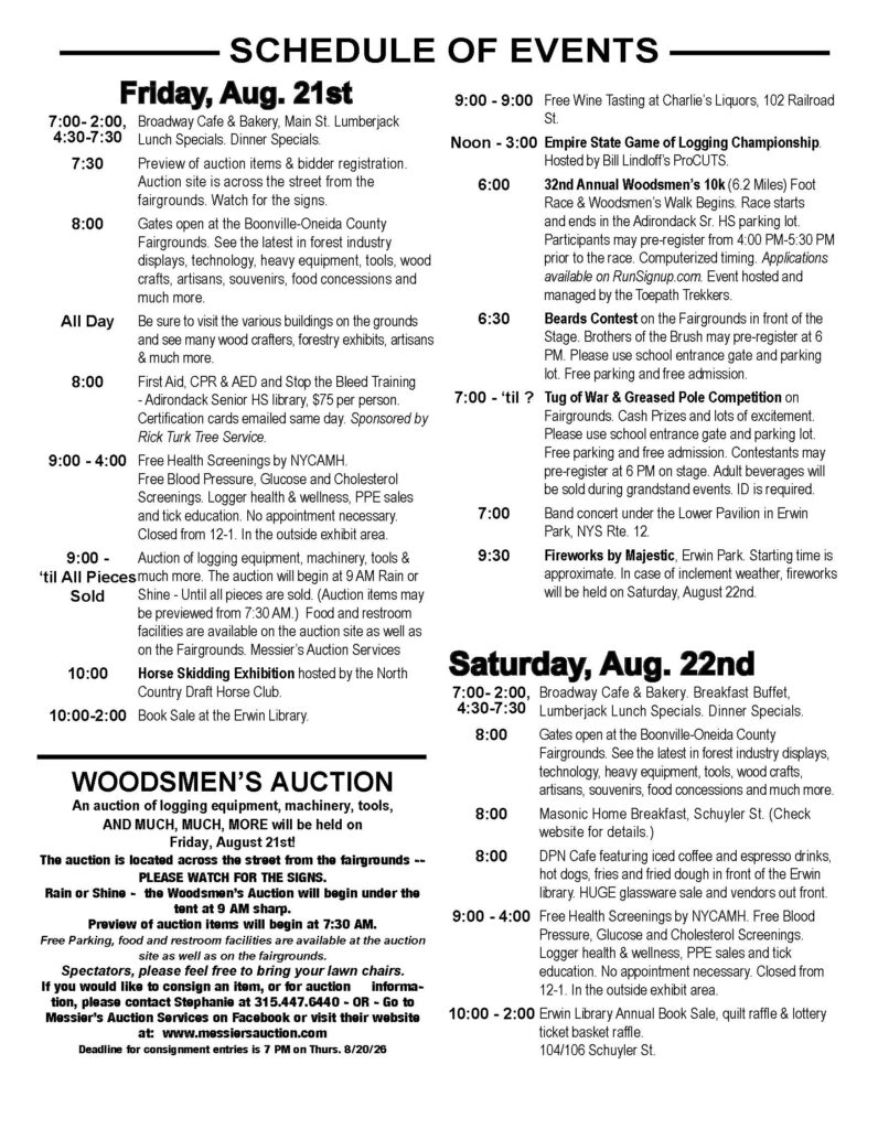 2026 Event Schedule Page 3